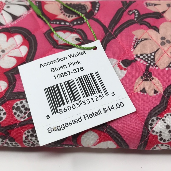Vera Bradley Accordion Wallet Blush Pink NWT $44 - Picture 6 of 7